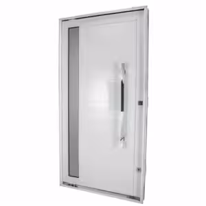 Porta Pivotante Nobre - Lambri com visor e puxador reto