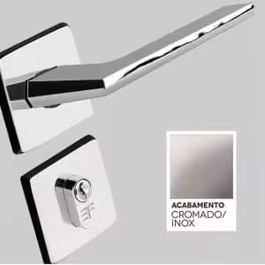 Fechadura 3F Roseta Cromada - Externa