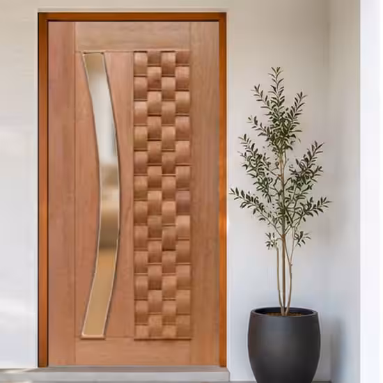 Porta Couro para vidro em arco