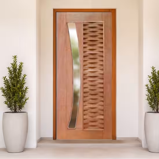 Porta Ripada para vidro em arco
