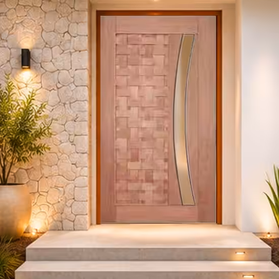 Porta Trançada para vidro em arco