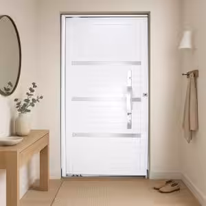 Porta Pivotante Nobre - Lambri com friso e puxador oval
