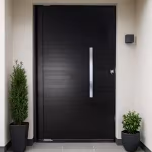 Porta Pivotante Nobre Black - Lambri com puxador reto