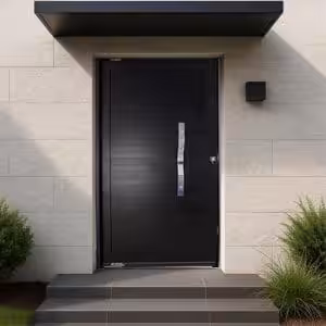 Porta Pivotante Nobre Black - Lambri com puxador oval