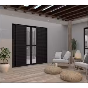 Porta Balcão de correr Nobre Black - 06 folhas