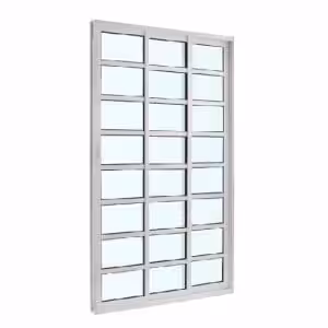Porta de correr sacada L25 - 03 Folhas Móveis com travessa