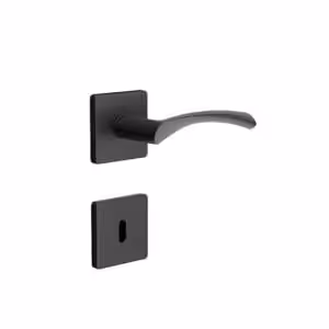 Fechadura 3F Roseta Curvo Preta - Interna