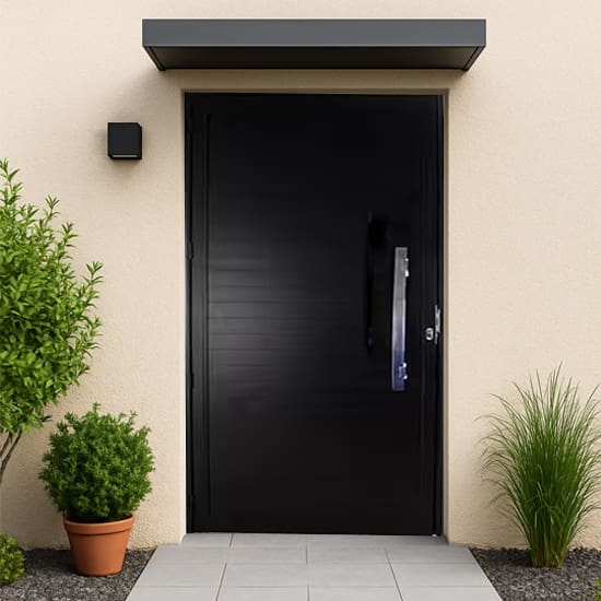 Porta de giro Nobre Black - Lambri com puxador curvo