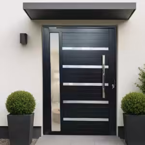 Porta Pivotante L25 Black - com friso e visor lateral
