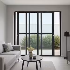 Porta de correr sacada L25 Black - 03 folhas móveis