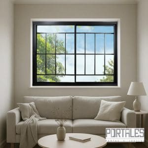 Janela de correr Standard Alumínio Black - 02 folhas com grade