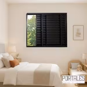 Veneziana de correr Standard Alumínio Black - 03 folhas sem grade