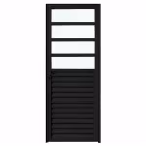 Porta de Giro Nobre Black - Mista 04 vidros