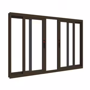 Janela de correr Classic bronze - 04 folhas sem grade fecho embutido