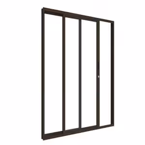 Porta de correr sacada Classic bronze- 02 folhas sem travessa