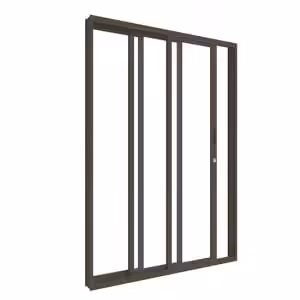 Porta de correr sacada Classic bronze - 03 folhas sem travessa