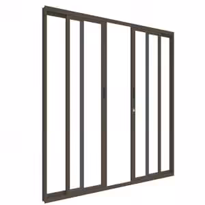 Porta de correr sacada Classic bronze - 04 folhas sem travessa