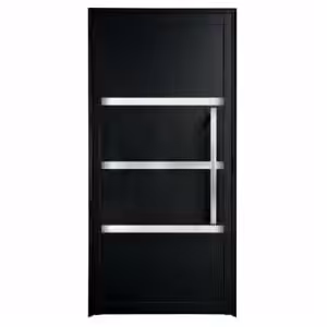 Porta de giro Nobre Black - Lambri com friso e puxador reto