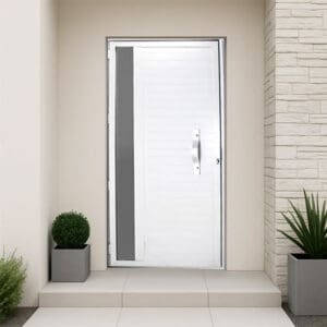 Porta de giro Nobre - Lambri com visor e puxador oval
