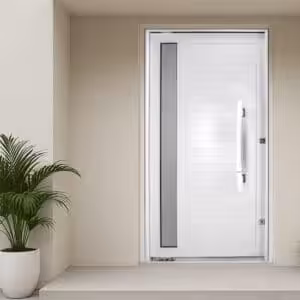 Porta Pivotante Nobre - Lambri com visor e puxador curvo
