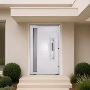 Porta Pivotante Nobre - Lambri com visor e puxador reto