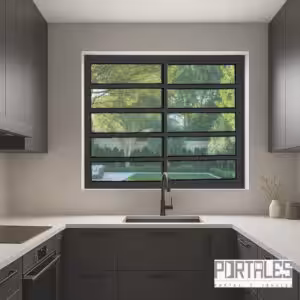 Janela de correr L25 Black - 02 folhas móveis com travessa