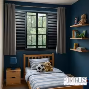 Veneziana de correr Classic Plus Black - 06 folhas com grade