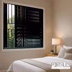 Veneziana de correr Modular Black - 03 folhas com grade