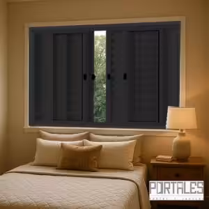 Veneziana de correr Modular Black - 06 folhas sem grade