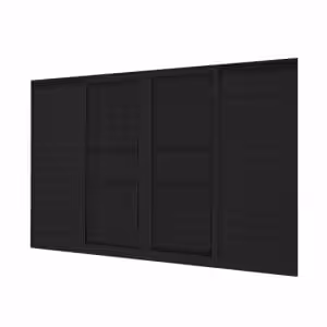 Veneziana de correr L25 Black - 06 folhas com grade