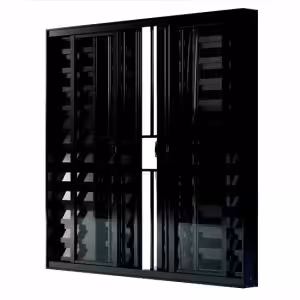 Veneziana de correr Modular Black - 06 folhas com grade