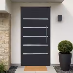 Porta de giro L25 Black - Lambri com friso e puxador
