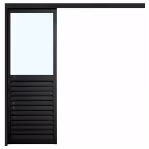 Porta de correr suspensa Nobre Black - Mista Veneziana