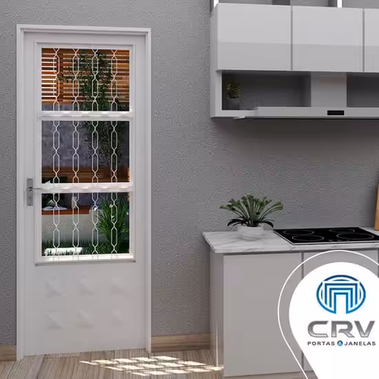Porta de Giro Ideal - com Postigo e Grade Elo